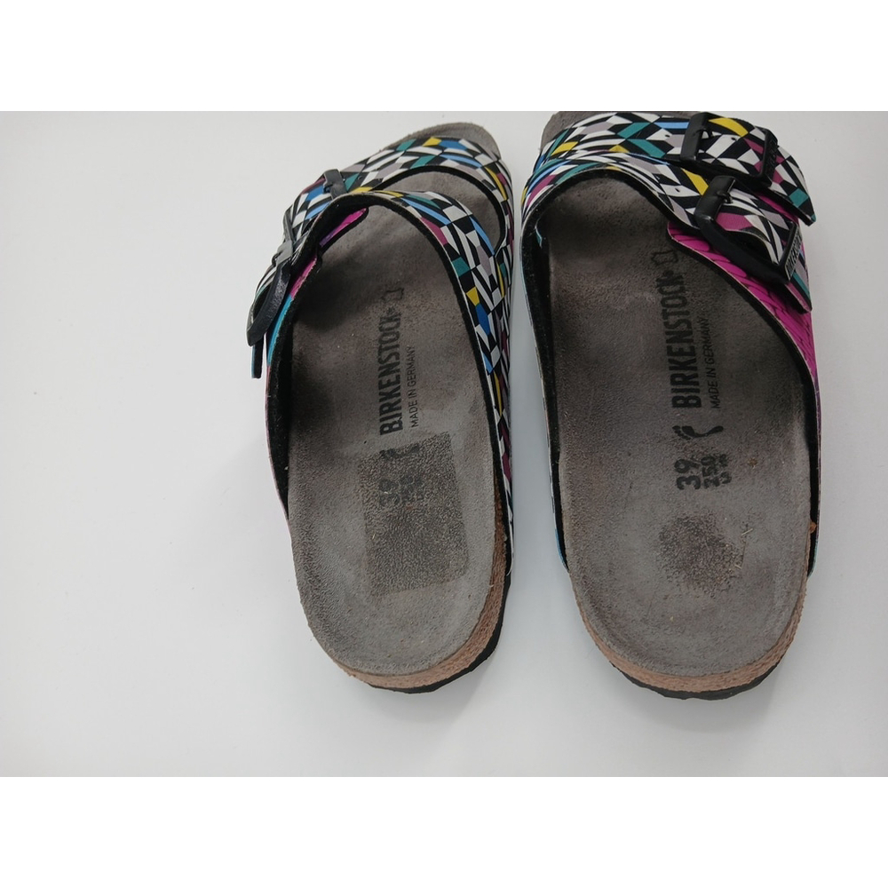 Birkenstock Arizona Sonar Geometric Sandals Limited Edition Sz 39 Womens 8 Vegan - Picture 6 of 9